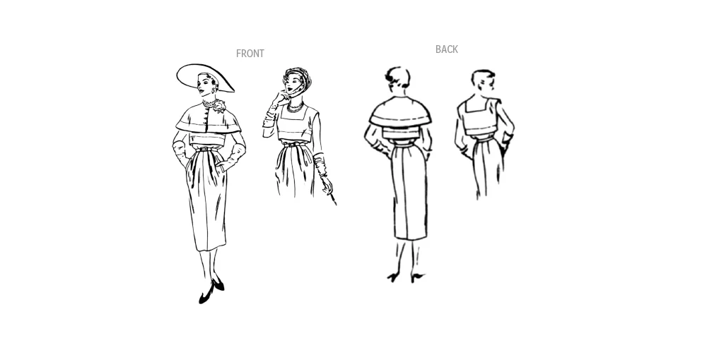 Vogue Vintage Dress & Capelet V1964 - Image 6