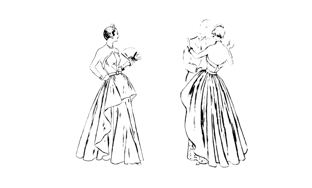 Vogue Vintage Evening Dress V1963 - Image 4