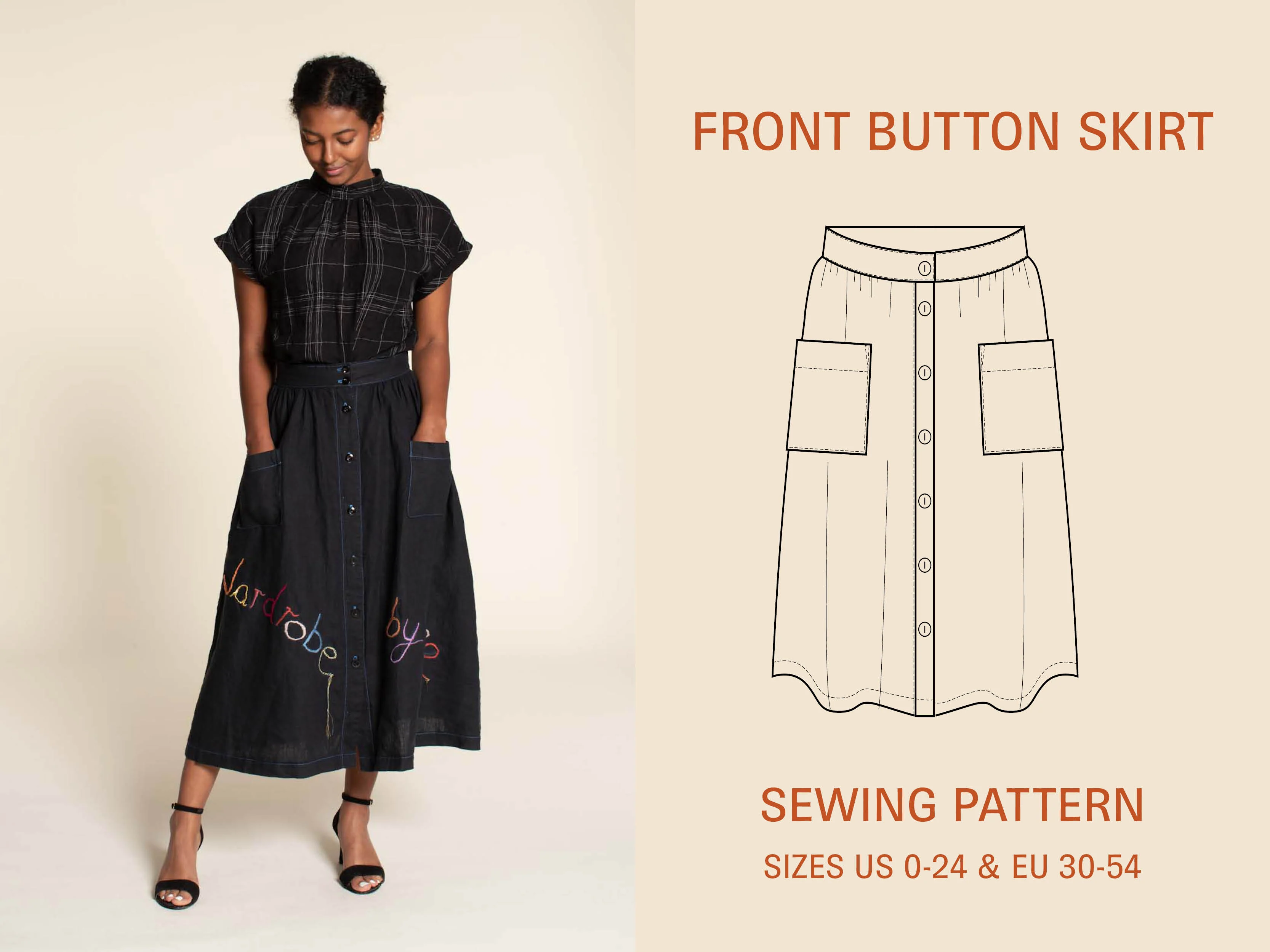Wardrobe by Me Front Button Skirt - Image 4