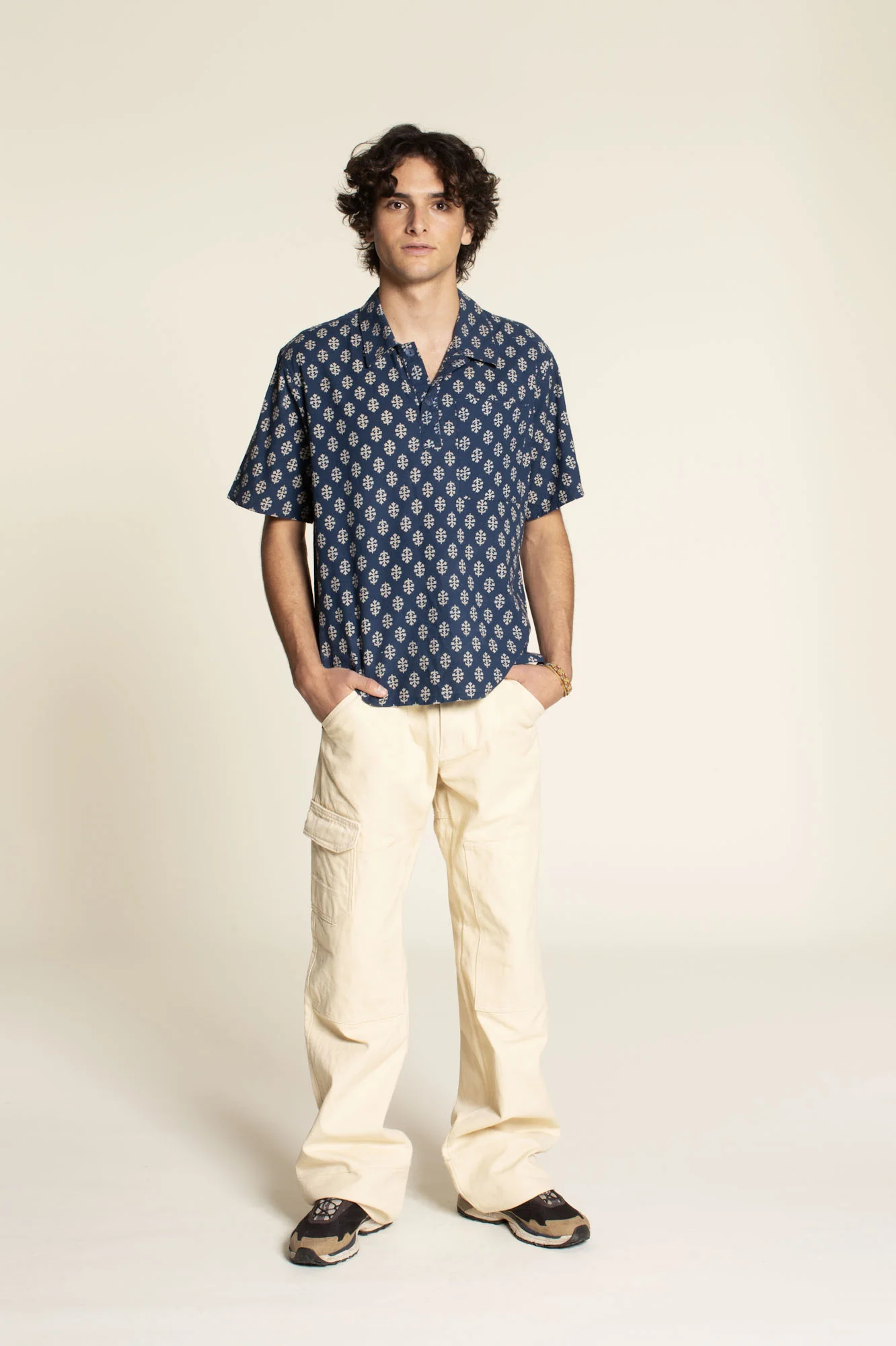 Wardrobe by Me Men's Woven Polo Shirt - Image 3