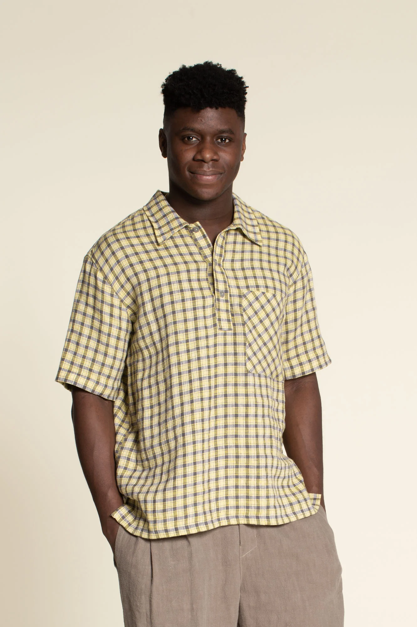 Wardrobe by Me Men's Woven Polo Shirt - Image 4